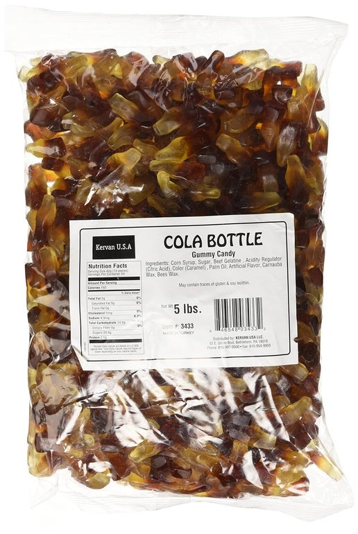 Kervan Cola Bottle Gummy 5lb Bag Bulk